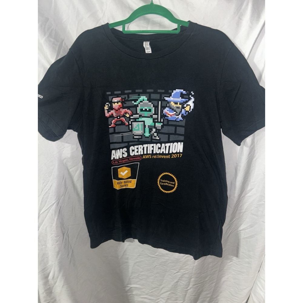 AWS re:Invent 2017 Certification T-Shirt Las Vegas Gaming Style Men's Large Rare